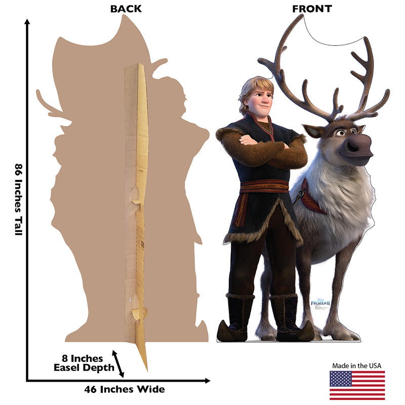 KRISTOFF & SVEN "Frozen 2" Lifesize Cardboard Cutout Standup Standee - Back