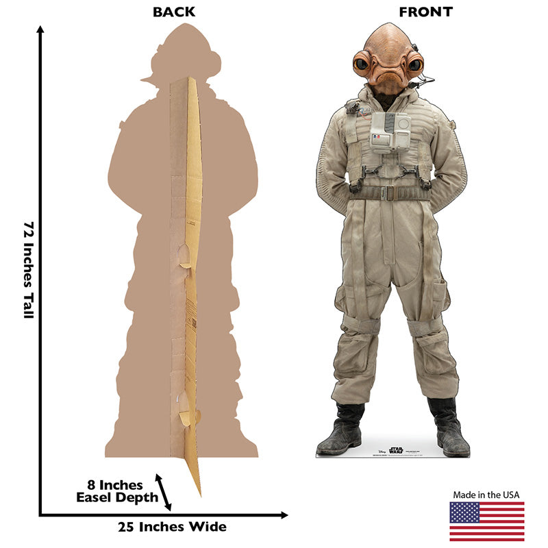 MON CALAMARI GENERAL "Star Wars: The Rise of Skywalker" Lifesize Cardboard Cutout Standup Standee - Back