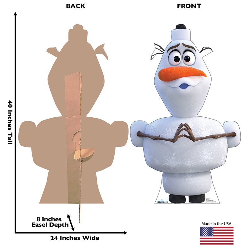 OLAF THE SNOWMAN "Frozen II" Cardboard Cutout Standup / Standee