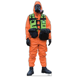 HAZMAT GUY IN ORANGE SUIT Cardboard Cutout Standup / Standee