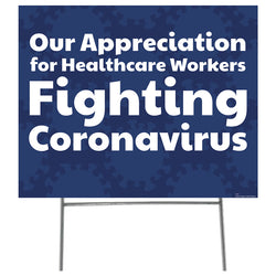 HEALTHCARE APPRECIATION Plastic Outdoor Yard Sign Standup / Standee