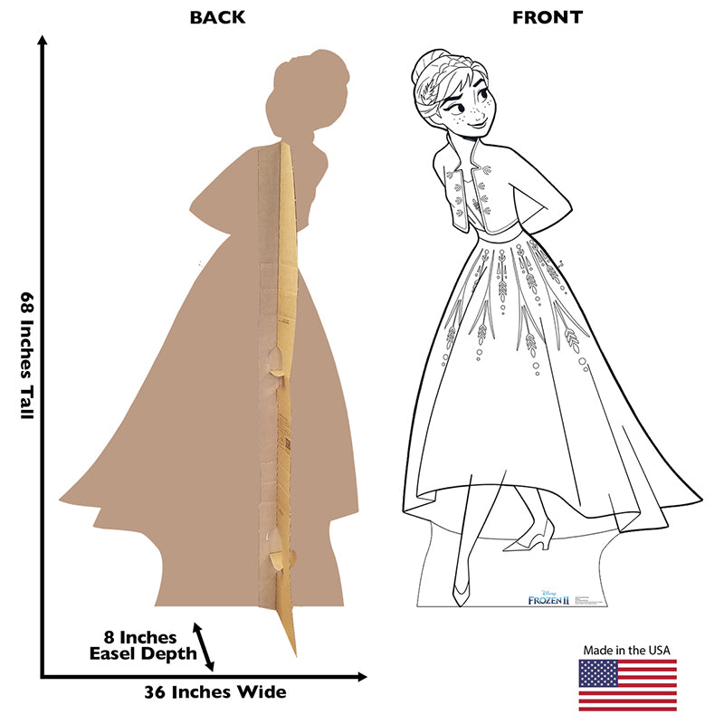 COLOR ME ANNA FROM "FROZEN 2" Cardboard Cutout Standup / Standee