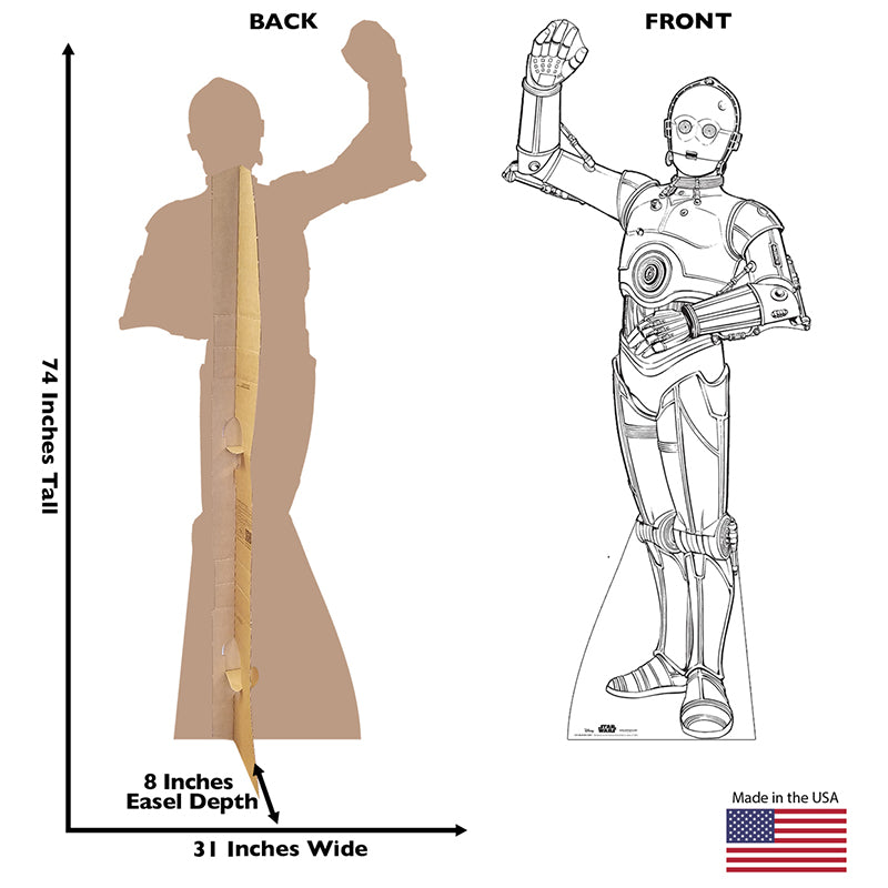 COLOR ME C-3PO FROM "STAR WARS" Cardboard Cutout Standup / Standee