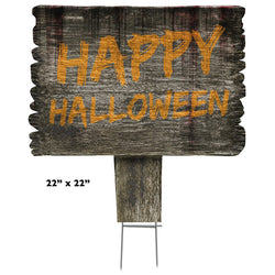 HAPPY HALLOWEEN (ORANGE) Plastic Outdoor Yard Sign Standup / Standee