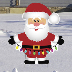 SANTA CLAUS Plastic Outdoor Yard Sign Standup / Standee