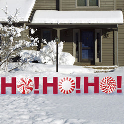 HO! HO! HO! Set of Plastic Outdoor Yard Sign Standups / Standees