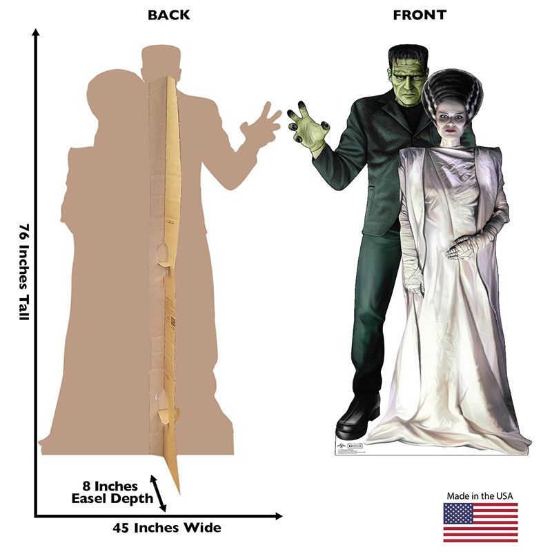 FRANKENSTEIN & BRIDE Universal Movie Monsters Cardboard Cutout Standup / Standee