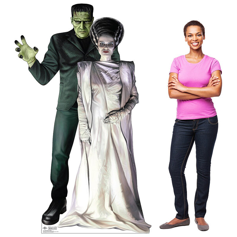 FRANKENSTEIN & BRIDE Universal Movie Monsters Cardboard Cutout Standup / Standee