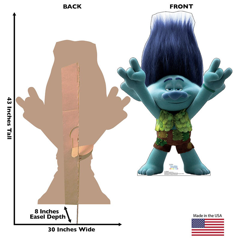 BRANCH "Trolls World Tour" Cardboard Cutout Standup / Standee