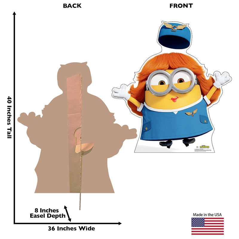 BOB AS STEWARDESS "Minions: The Rise of Gru" Cardboard Cutout Standup / Standee