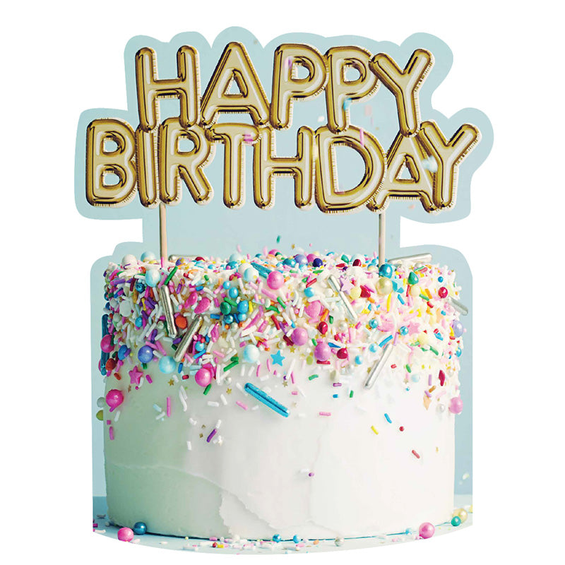 HAPPY BIRTHDAY CAKE Plastic Outdoor Yard Sign Standup / Standee