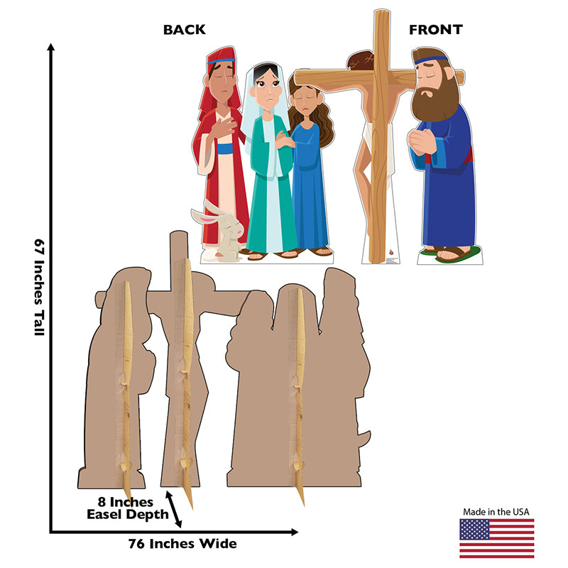 JESUS ON THE CROSS "Creative for Kids" Set of Cardboard Cutout Standups / Standees