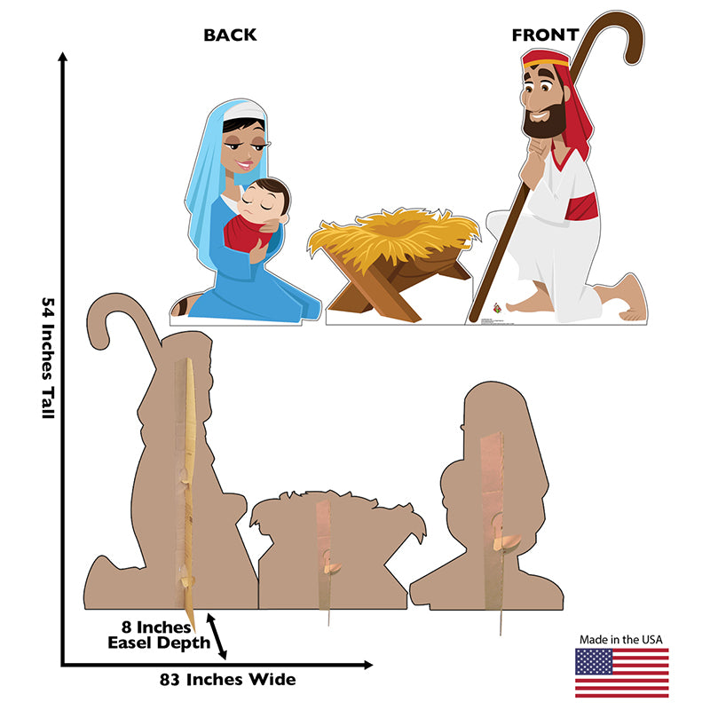 NATIVITY SCENE "Creative for Kids" Set of Cardboard Cutout Standups / Standees
