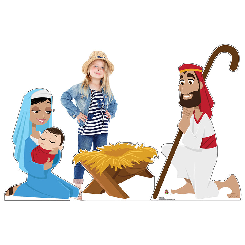 NATIVITY SCENE "Creative for Kids" Set of Cardboard Cutout Standups / Standees