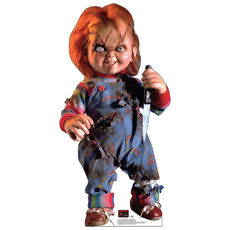 CHUCKY WITH KNIFE "Child's Play" Plastic Outdoor Yard Decor Standup / Standee