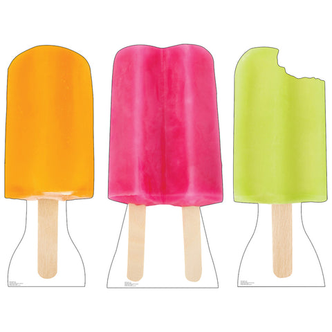 3-PIECE POPSICLE SET of Cardboard Cutout Standups / Standees