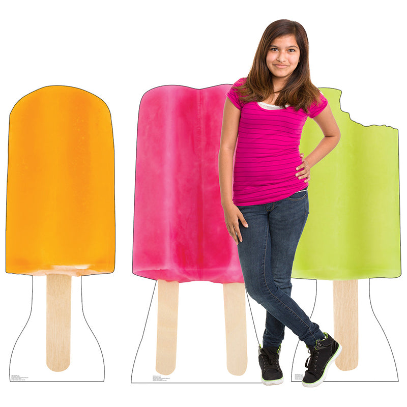 3-PIECE POPSICLE SET of Cardboard Cutout Standups / Standees