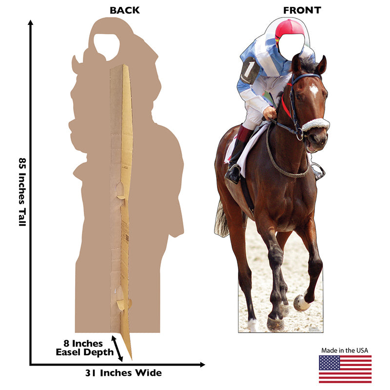 HORSE AND JOCKEY STAND-IN Cardboard Cutout Standup / Standee