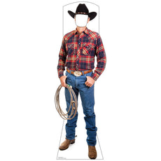 COWBOY WITH ROPE STAND-IN Cardboard Cutout Standup / Standee
