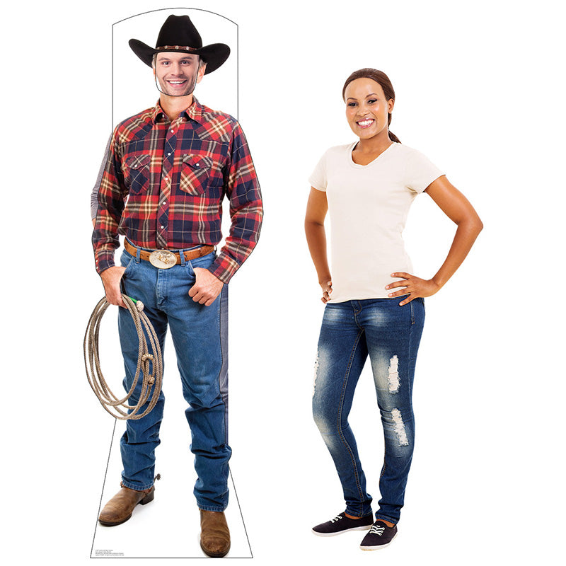 COWBOY WITH ROPE STAND-IN Cardboard Cutout Standup / Standee