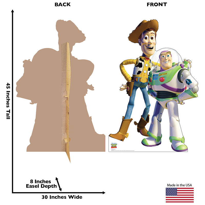 BUZZ LIGHTYEAR AND WOODY "Toy Story" Cardboard Cutout Standup / Standee