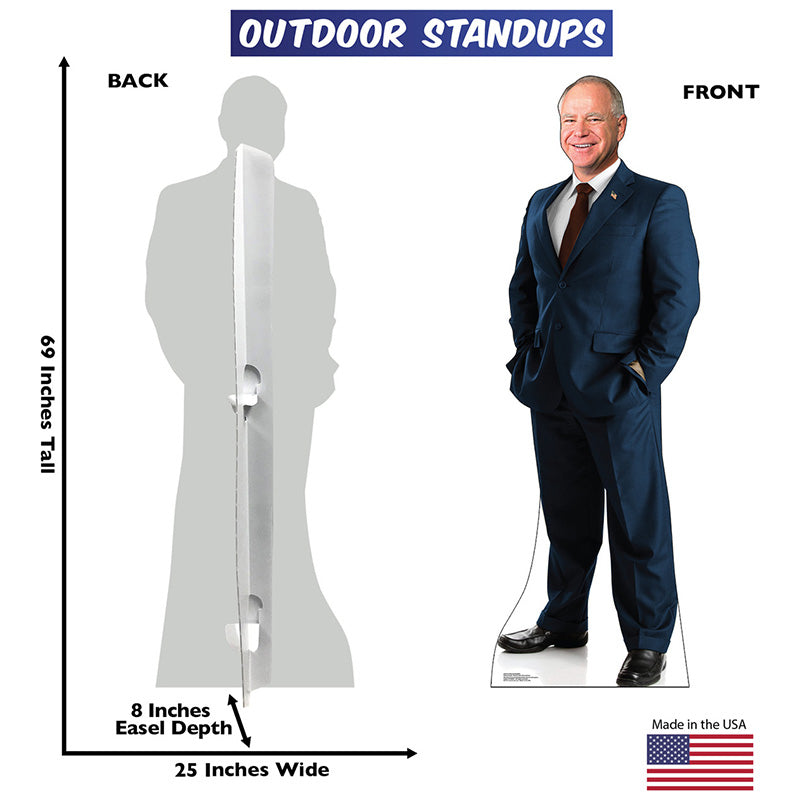 GOVERNOR TIM WALZ Plastic Outdoor Yard Sign Standup / Standee