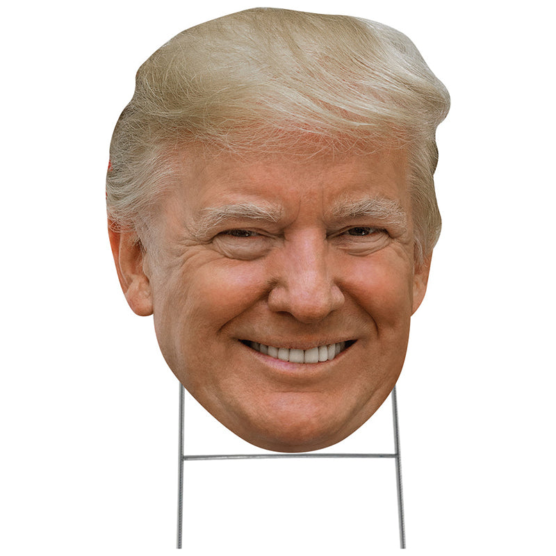 BIG HEAD DONALD TRUMP Plastic Outdoor Yard Sign Standup / Standee