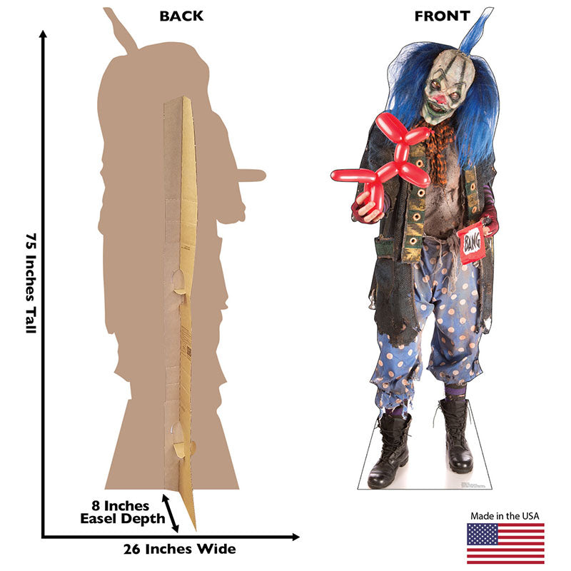 CRAZY CLOWN Cardboard Cutout Standup / Standee