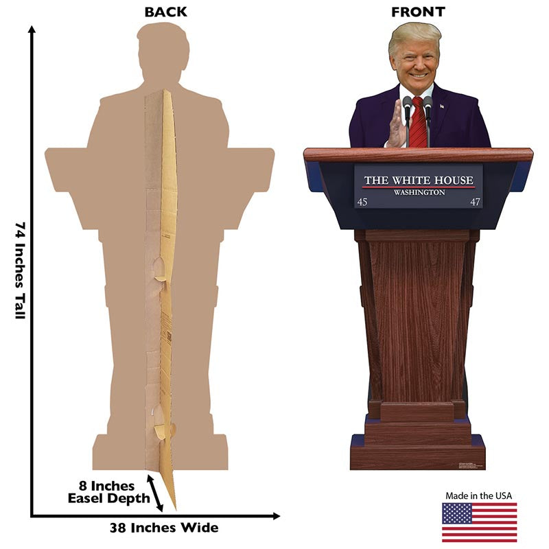 DONALD TRUMP AT PODIUM Cardboard Cutout Standup / Standee