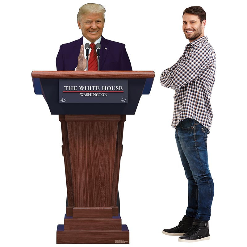 DONALD TRUMP AT PODIUM Cardboard Cutout Standup / Standee