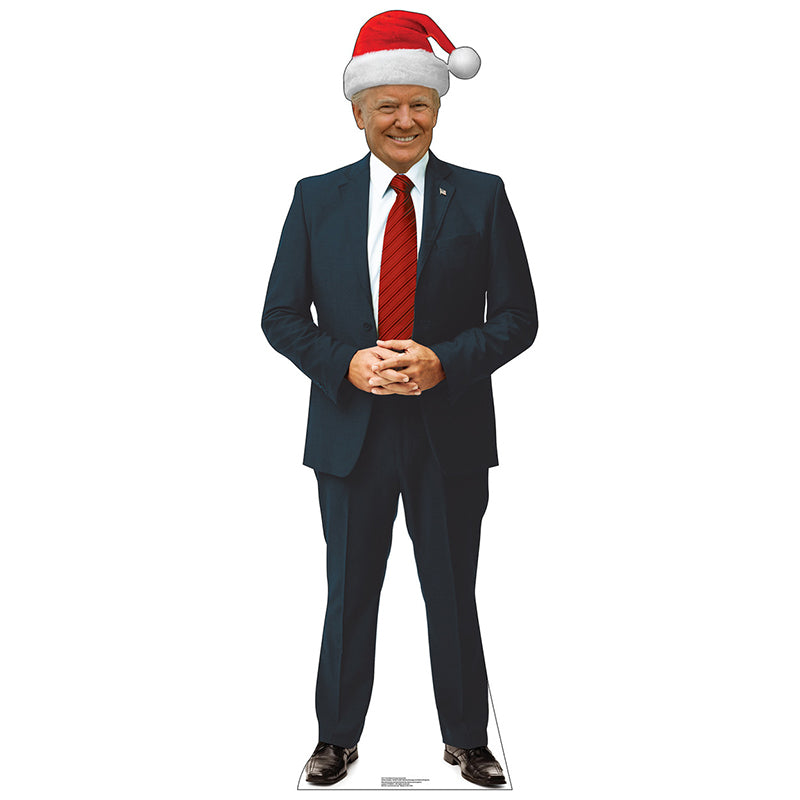 DONALD TRUMP WITH SANTA HAT U. S. President Cardboard Cutout Standup / Standee