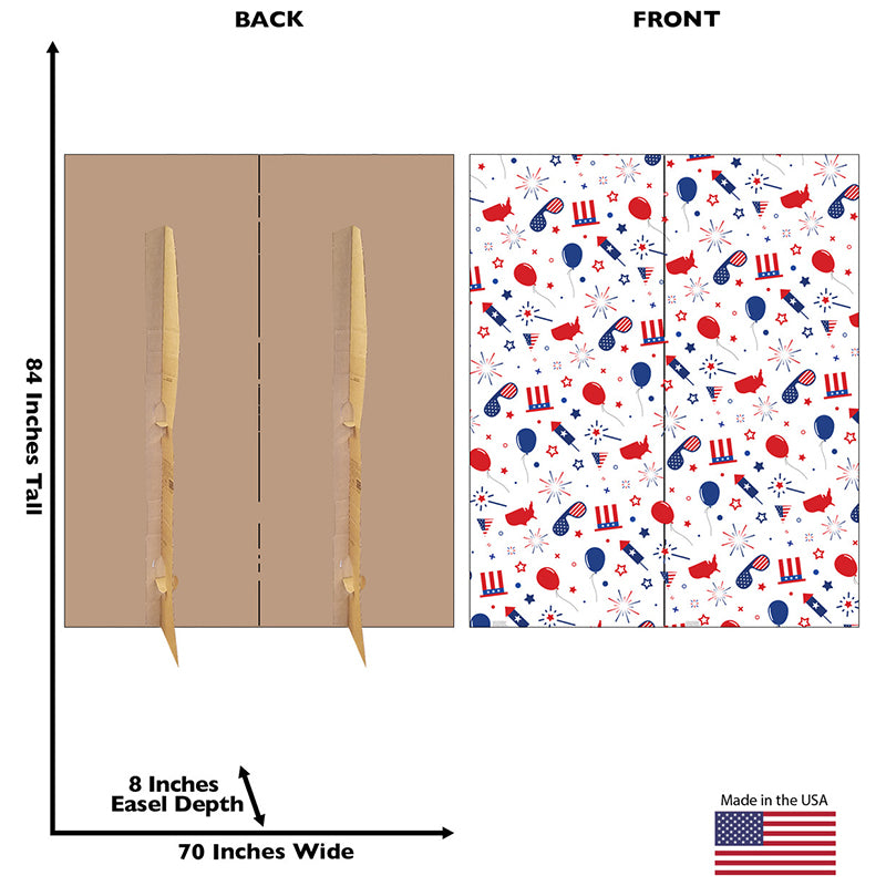 4TH OF JULY PARTY BACKDROP Cardboard Cutout Standup / Standee