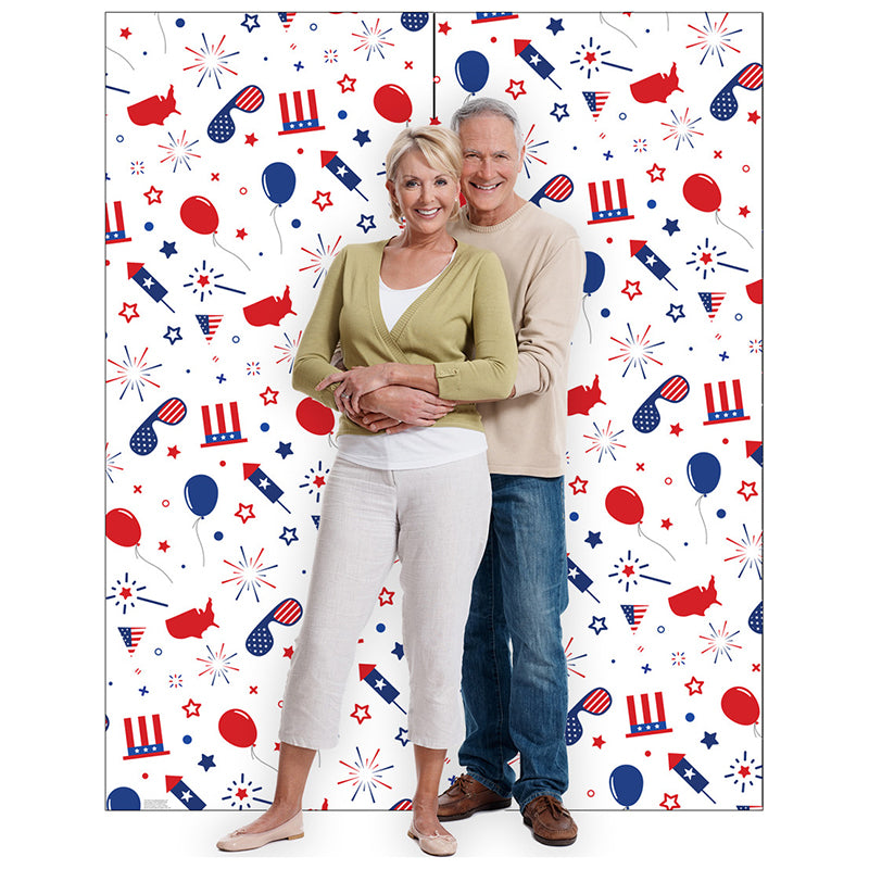 4TH OF JULY PARTY BACKDROP Cardboard Cutout Standup / Standee