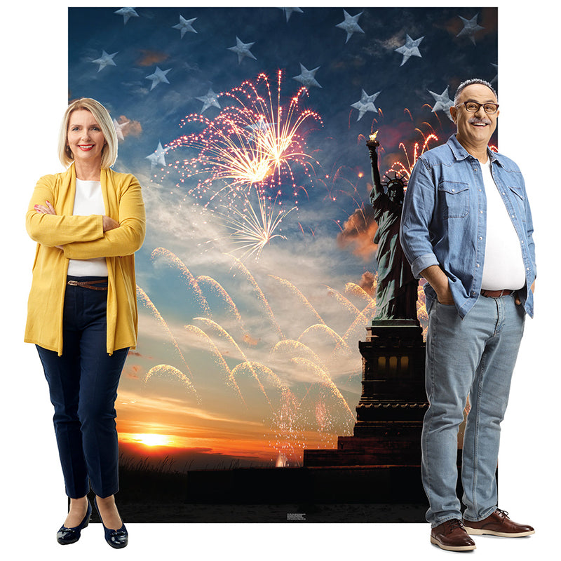 4TH OF JULY PATRIOTIC BACKDROP Cardboard Cutout Standup / Standee