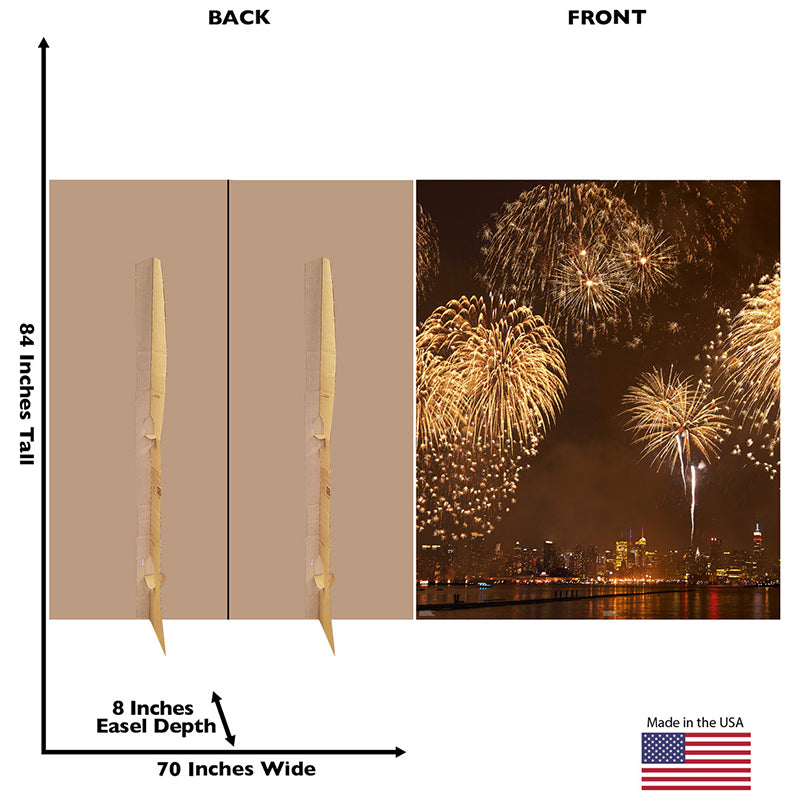 4TH OF JULY FIREWORKS BACKDROP Cardboard Cutout Standup / Standee