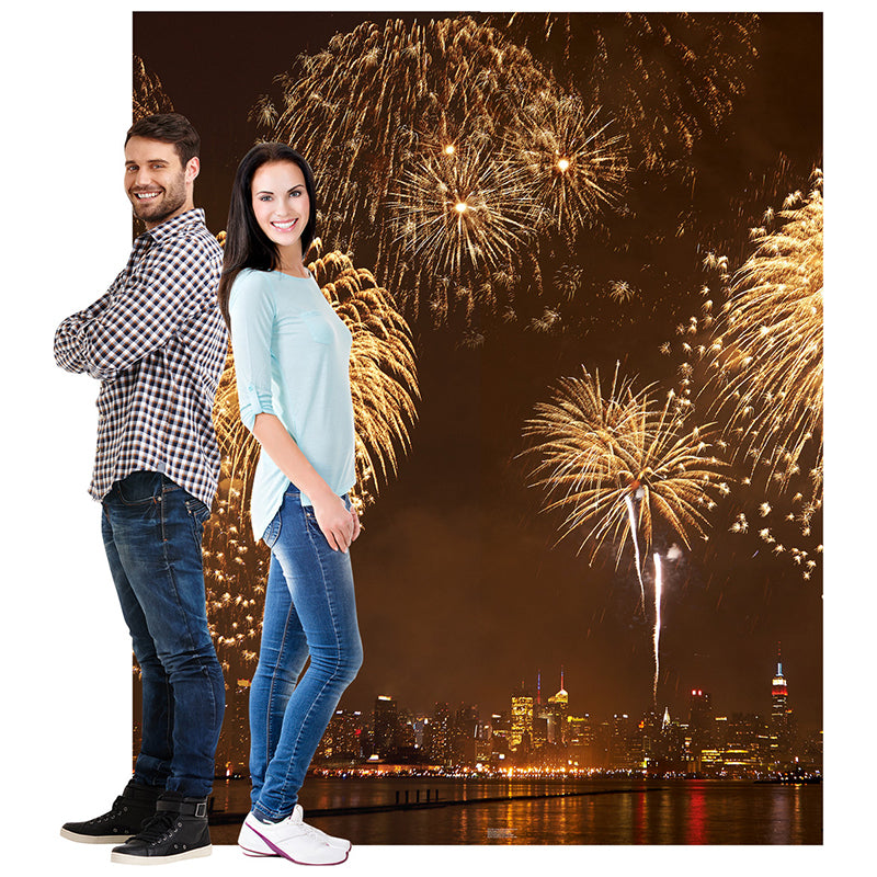 4TH OF JULY FIREWORKS BACKDROP Cardboard Cutout Standup / Standee