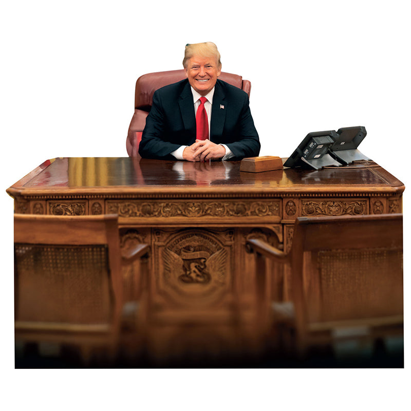 DONALD TRUMP BEHIND DESK Cardboard Cutout Standup / Standee