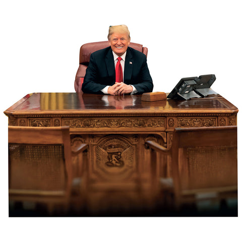 DONALD TRUMP BEHIND DESK Cardboard Cutout Standup / Standee