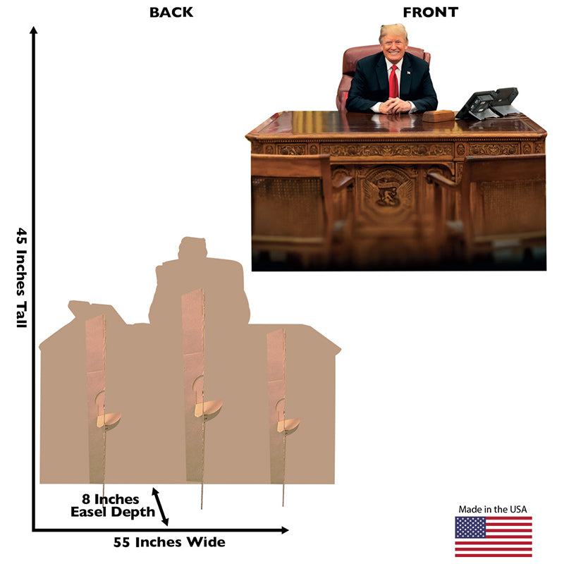 DONALD TRUMP BEHIND DESK Cardboard Cutout Standup / Standee