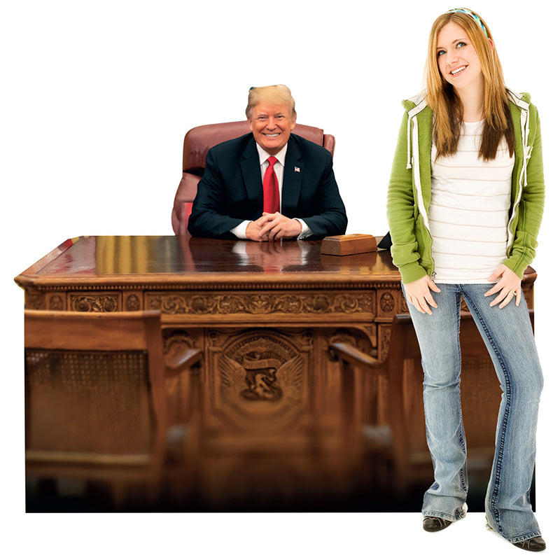 DONALD TRUMP BEHIND DESK Cardboard Cutout Standup / Standee