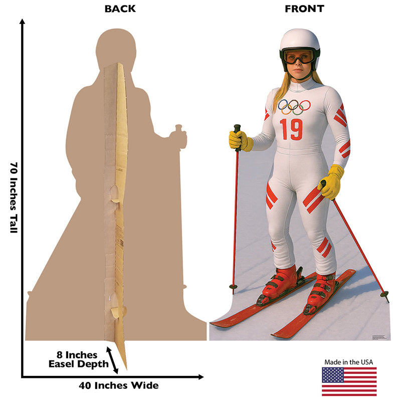 DOWNHILL SKIER Olympic Athlete Cardboard Cutout Standup / Standee