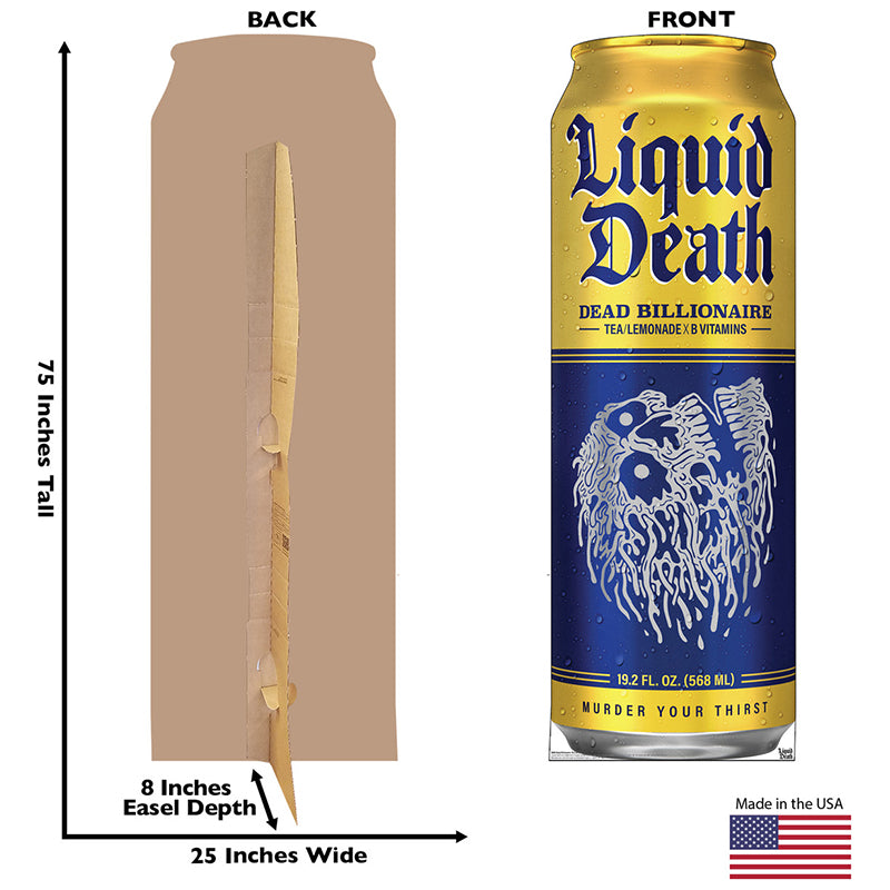 DEAD BILLIONAIRE Liquid Death Cardboard Cutout Standup / Standee
