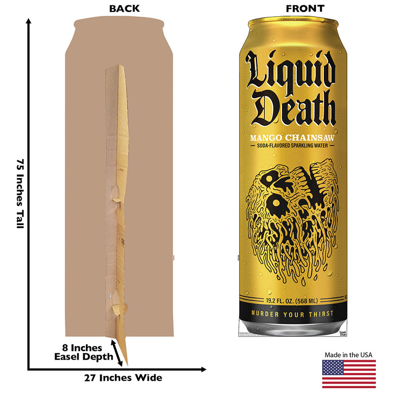 MANGO CHAINSAW Liquid Death Cardboard Cutout Standup / Standee