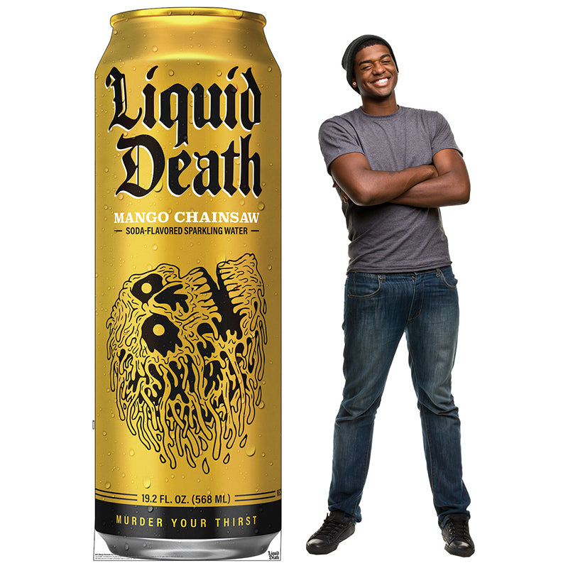 MANGO CHAINSAW Liquid Death Cardboard Cutout Standup / Standee