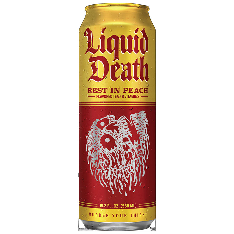 REST IN PEACH Liquid Death Cardboard Cutout Standup / Standee