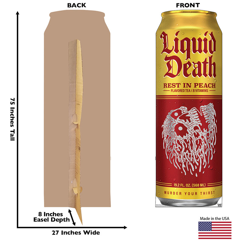 REST IN PEACH Liquid Death Cardboard Cutout Standup / Standee