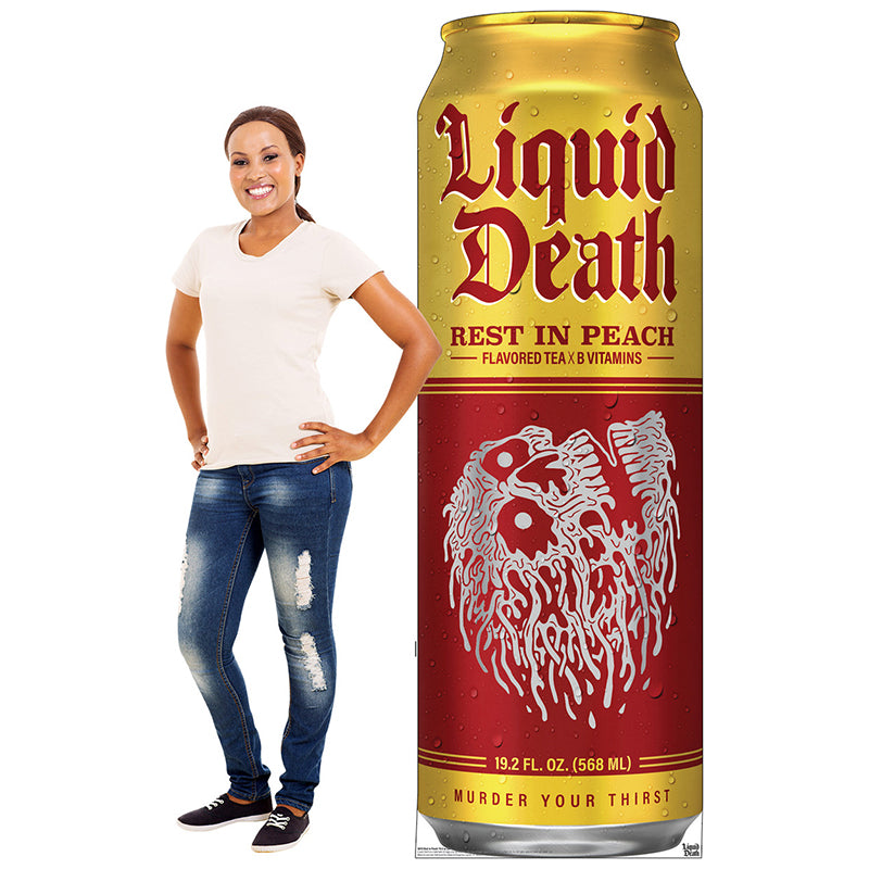 REST IN PEACH Liquid Death Cardboard Cutout Standup / Standee