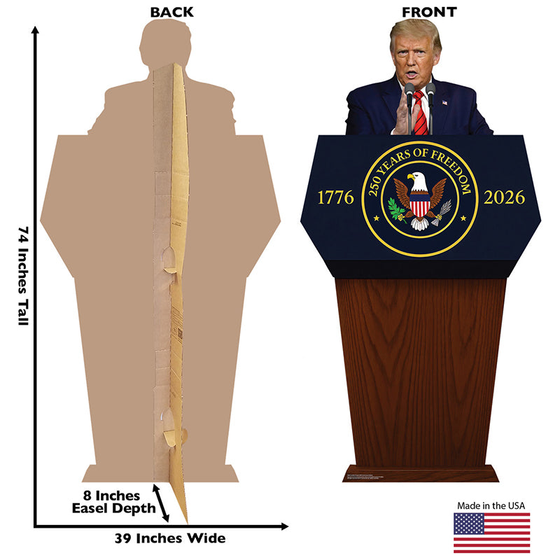 DONALD TRUMP 250TH ANNIVERSARY Cardboard Cutout Standup / Standee