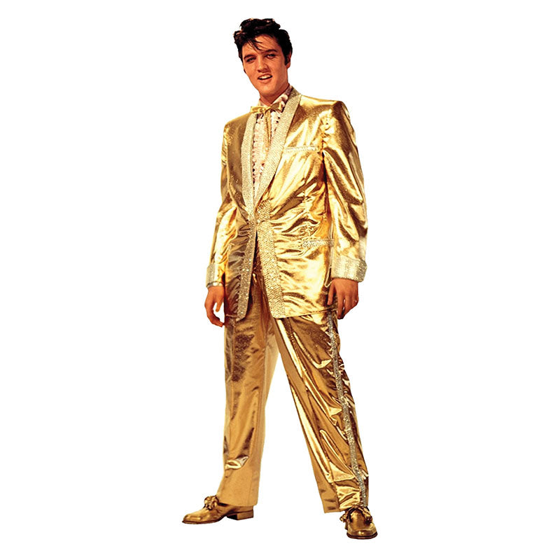 ELVIS PRESLEY GOLD LAME SUIT Lifesize Cardboard Cutout Standup Standee - Front