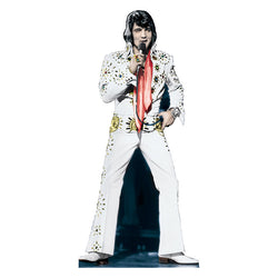 ELVIS PRESLEY IN WHITE JUMPSUIT Lifesize Cardboard Cutout Standup Standee - Front